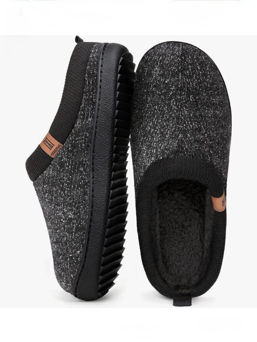 Men’s Black Memory Foam Slip On Slippers
